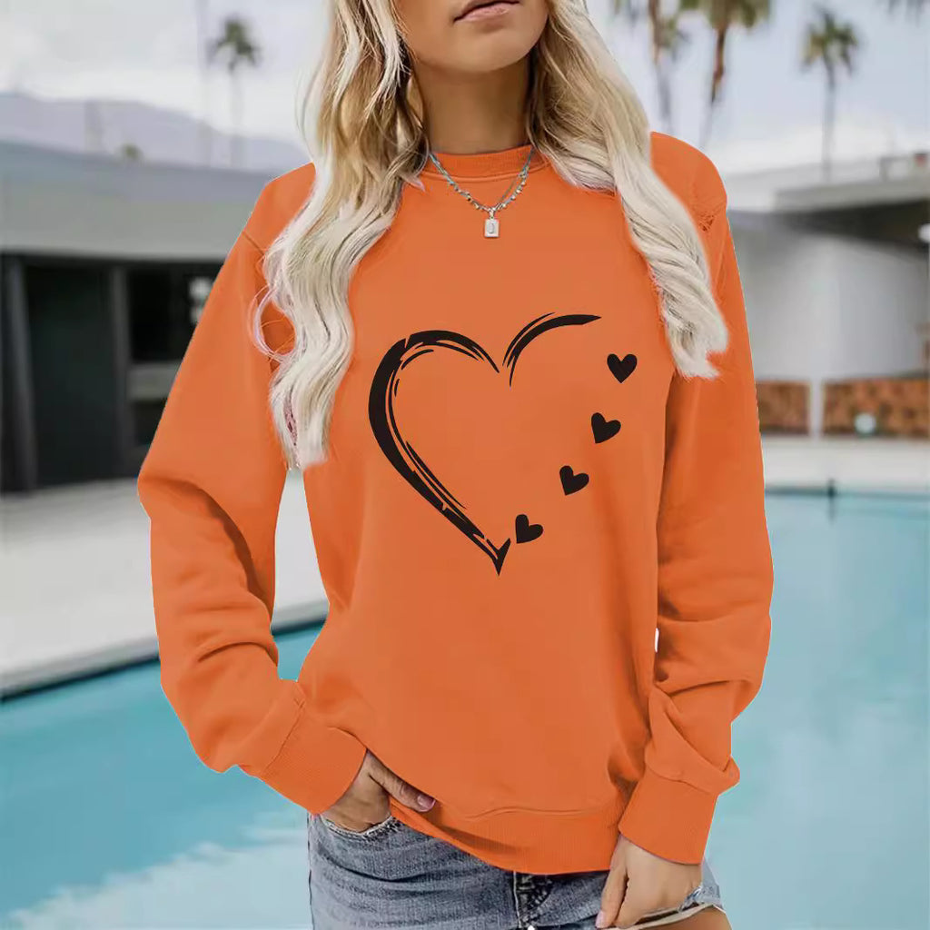 Heart Outline Graphic Hoodie - Casual Lover Inspired Printed Sweatshirt from Mish Mash Market