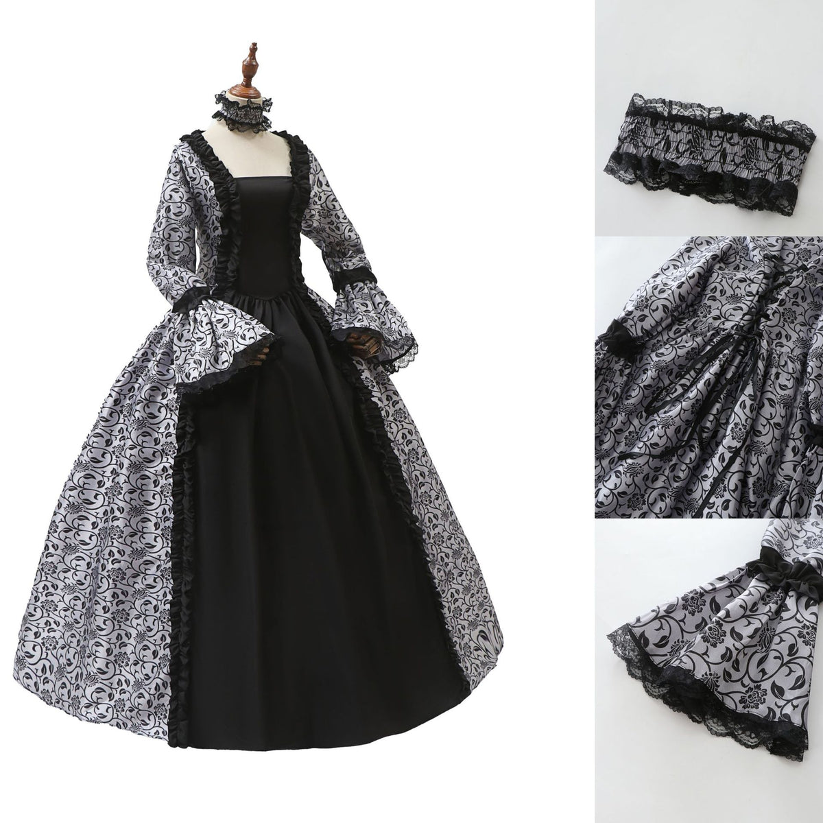 Retro Victorian Gothic Halloween Ball Gown Costume from Mish Mash Market