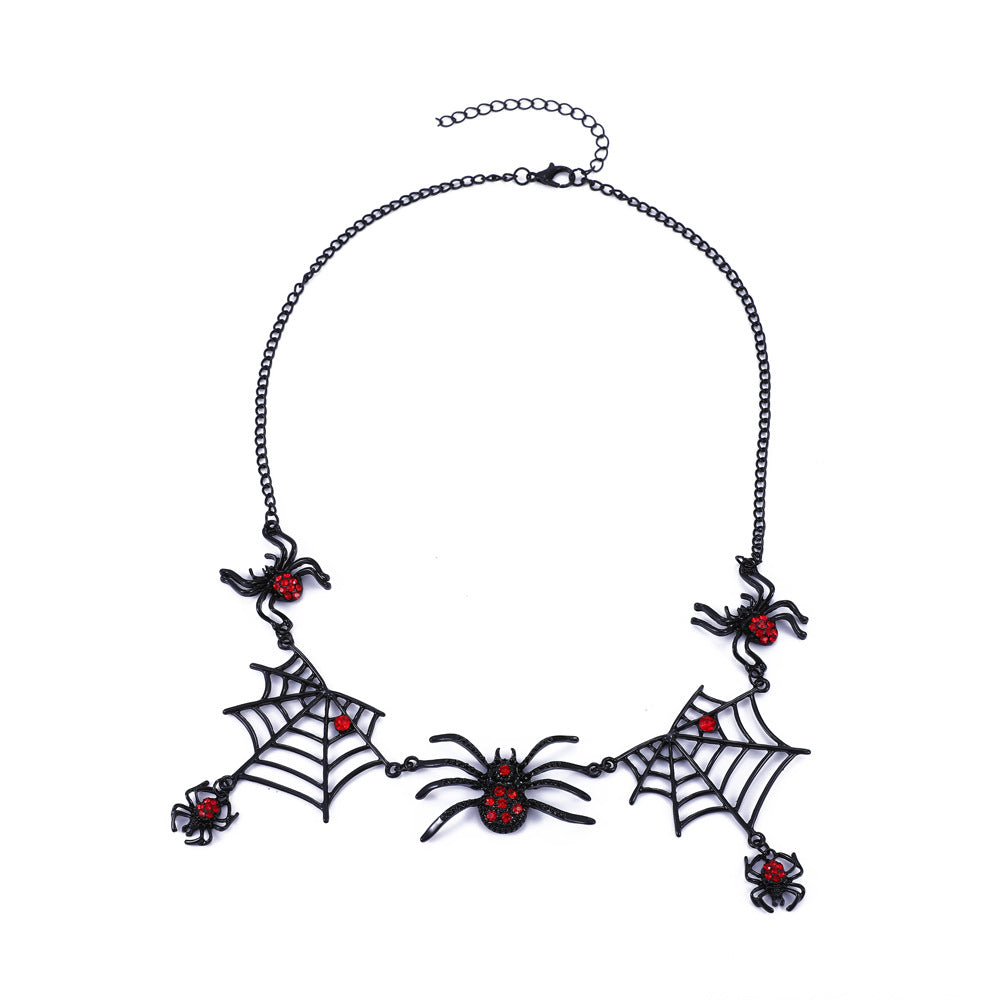 Halloween Spider Web Collarbone Necklace Gothic Dark Style Pendant from Mish Mash Market