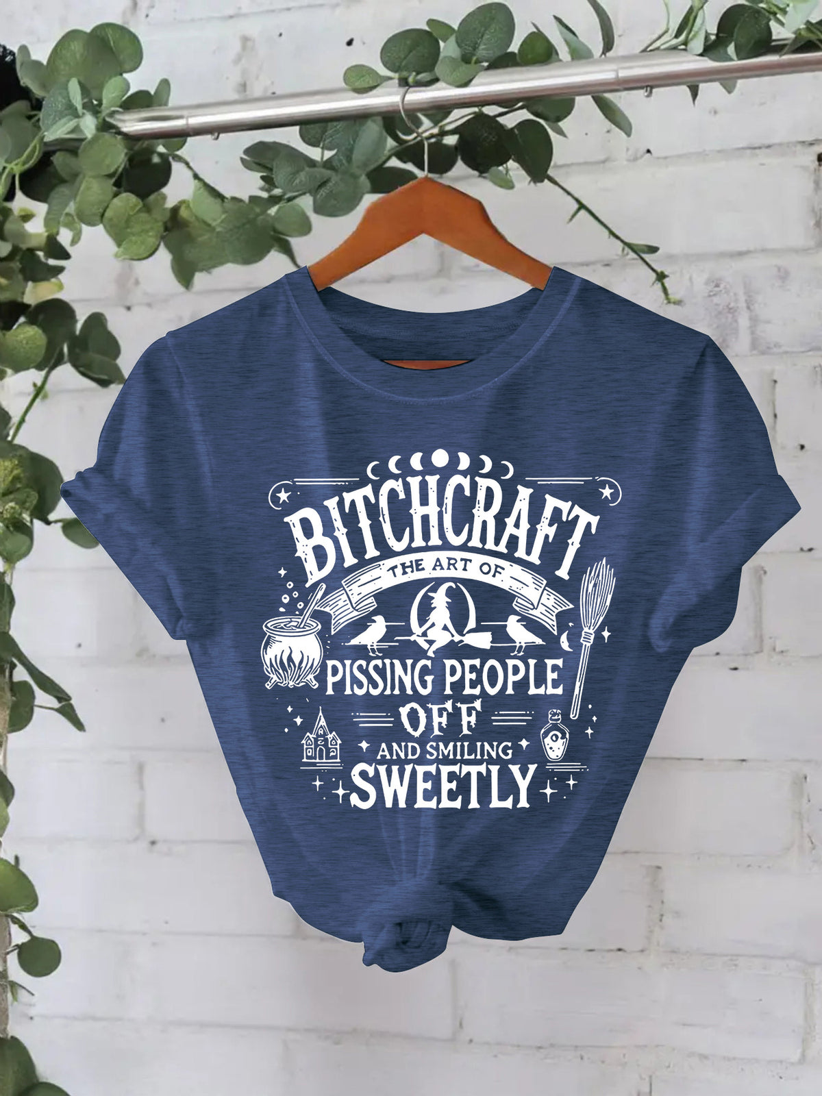 Bitchcraft Graphic Halloween T-Shirt – Loose Fit Short Sleeve Tee from Mish Mash Market