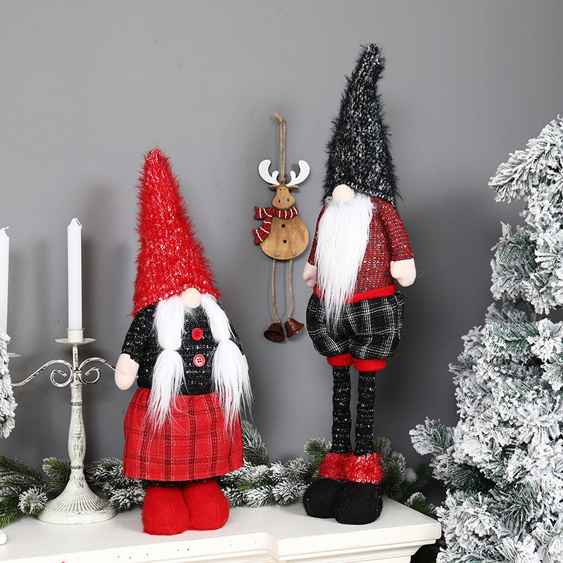 Retractable Christmas Plush Standing Gnome