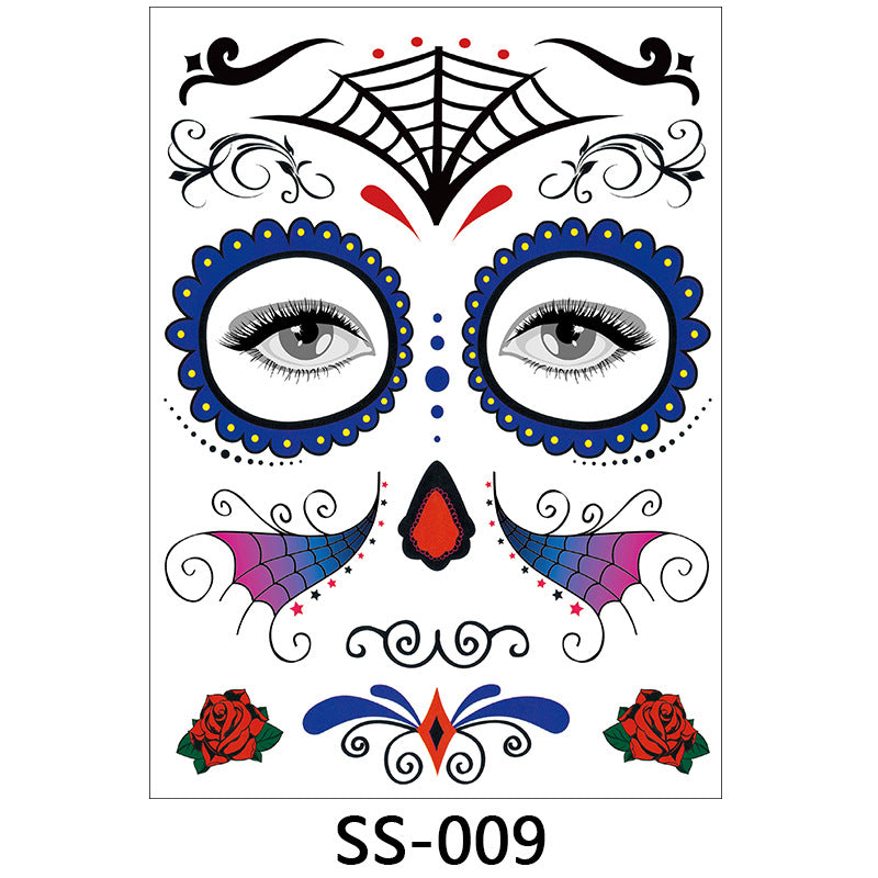 Day of the Dead Halloween Face Tattoo Stickers from Mish Mash Market