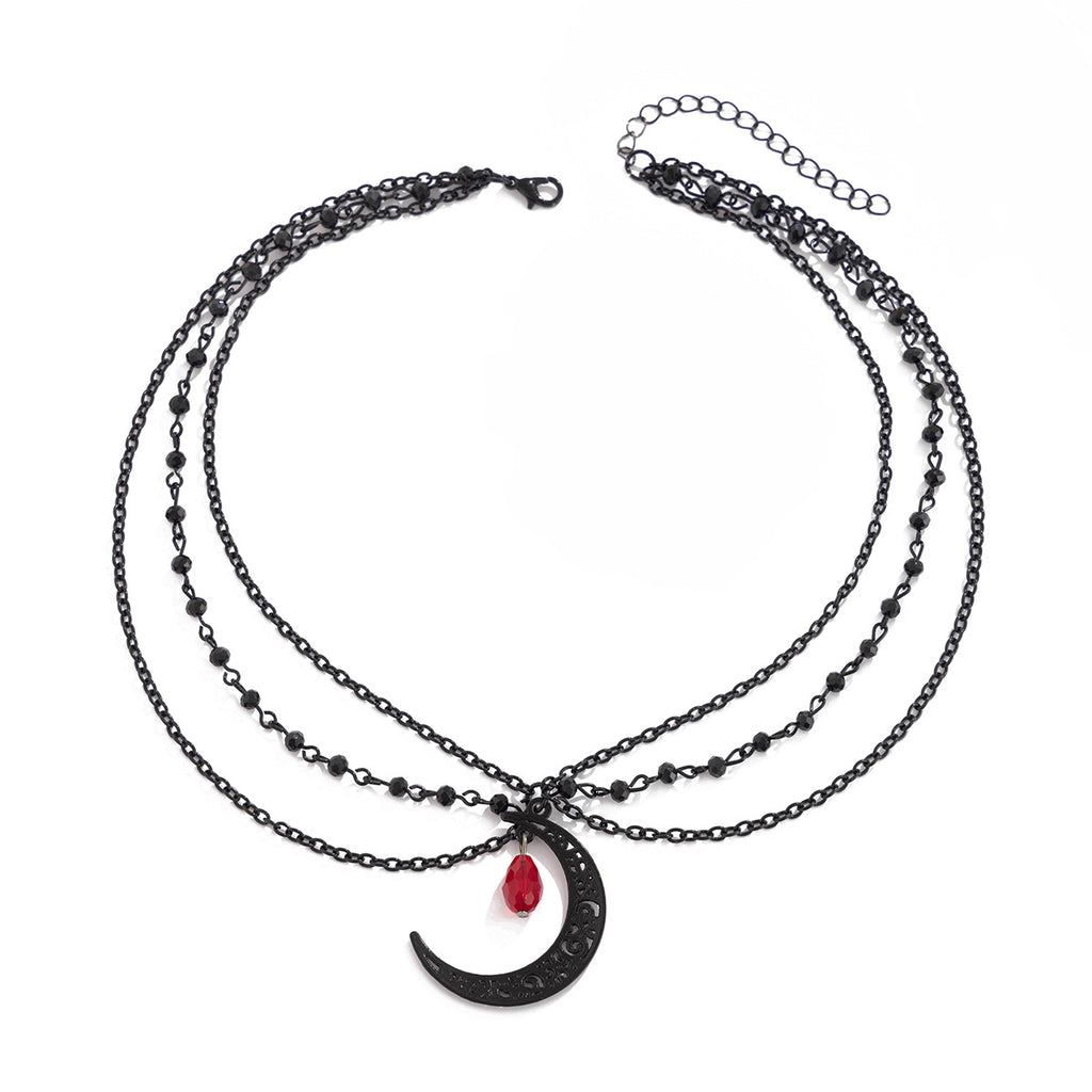 Gothic Blood Drop Crystal Tassel Necklace - Halloween Collarbone Choker Chain from Mish Mash Market