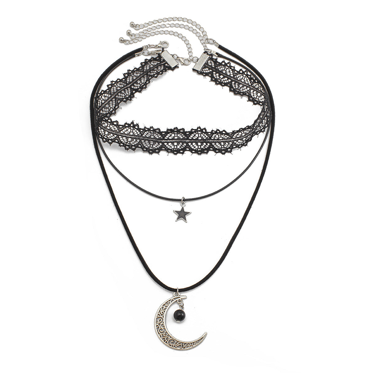 Gothic Vintage Celestial Lace Layered Choker Necklace from Mish Mash Market