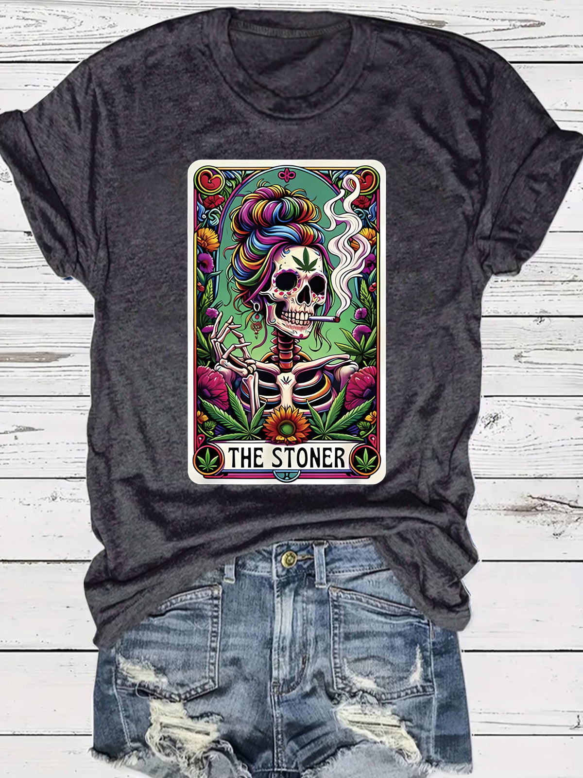 Skeleton Playing Card Halloween Graphic T-Shirt – Short Sleeve Unisex Top from Mish Mash Market