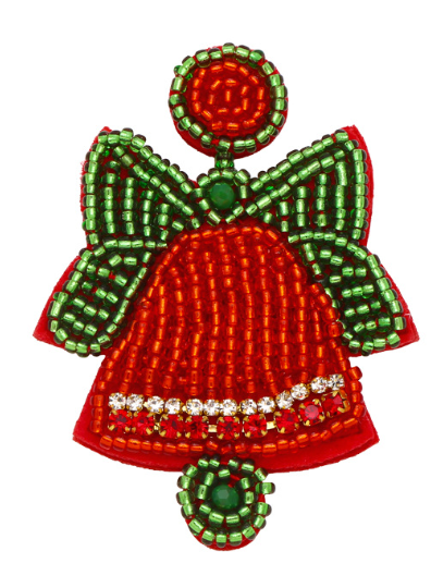 Handmade Beaded Christmas Bell Earrings