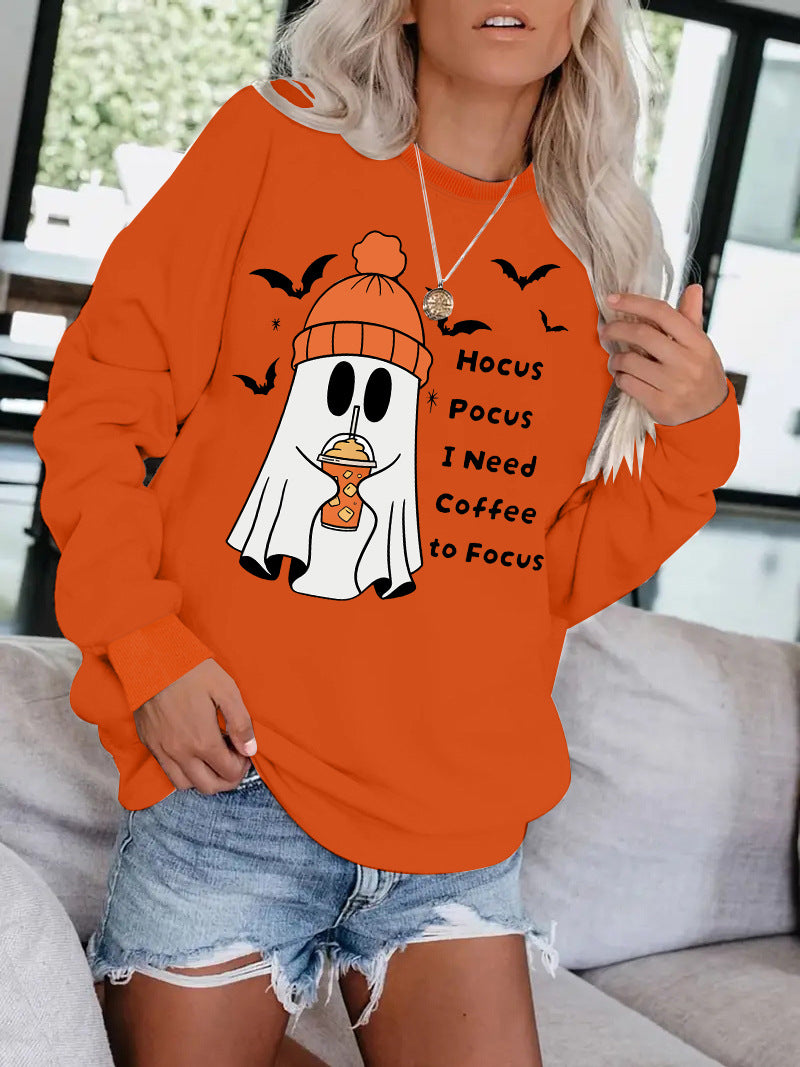 Halloween Ghost Hocus Pocus I Need Coffee to Focus Sweatshirt from Mish Mash Market