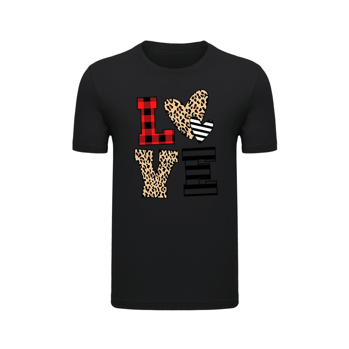 Leopard Print Heart Valentine's Day Shirt for Women - Cute Love Graphic Tee from Mish Mash Market