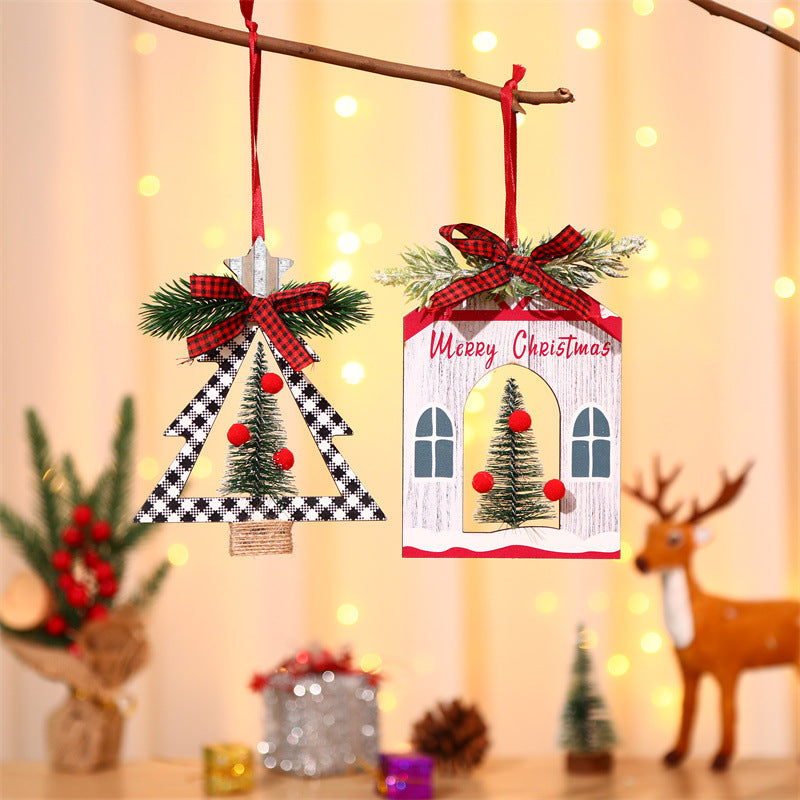 Rustic Christmas Tree Scene Wooden Ornament from Mish Mash Market