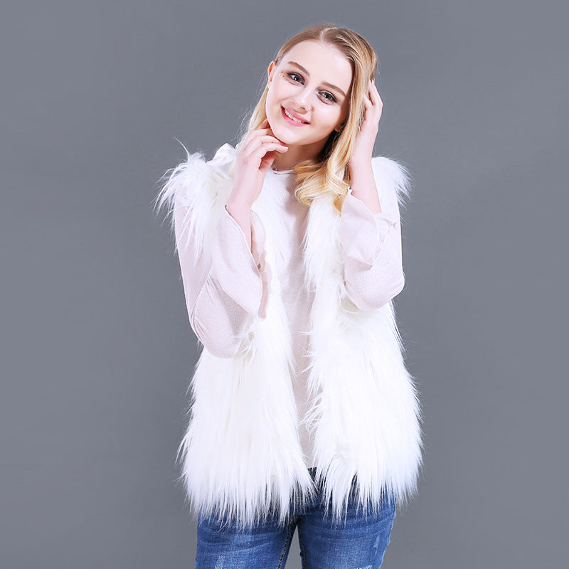 LED Light Up Rabbit Ears Faux Fur Vest - Glow in the Dark Rave & Cosplay Costume from Mish Mash Market