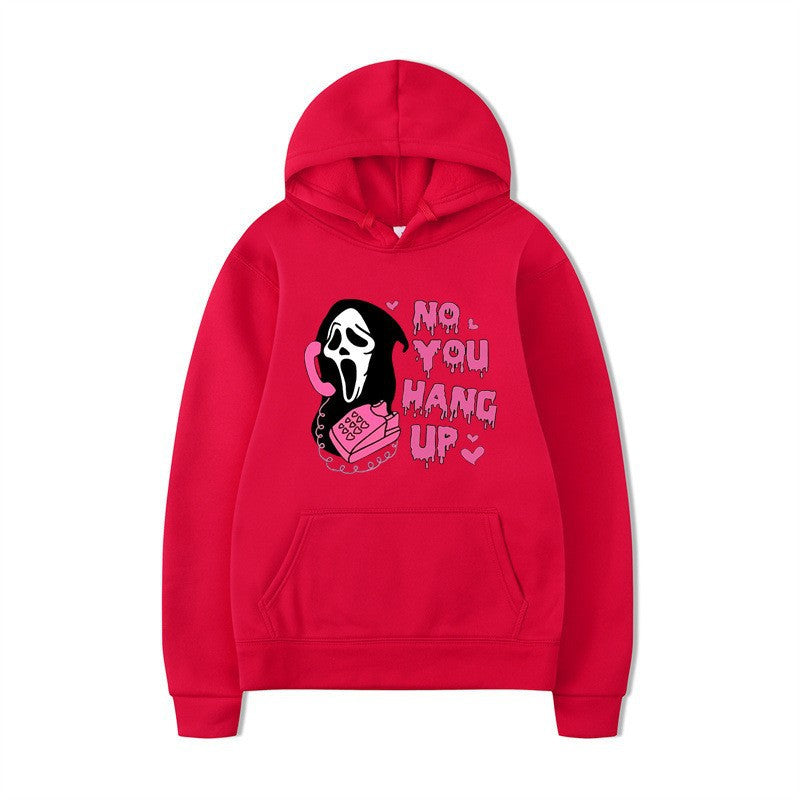 Halloween Ghost Graphic Loose Fit Hoodie – Casual Unisex Long Sleeve Sweatshirt from Mish Mash Market