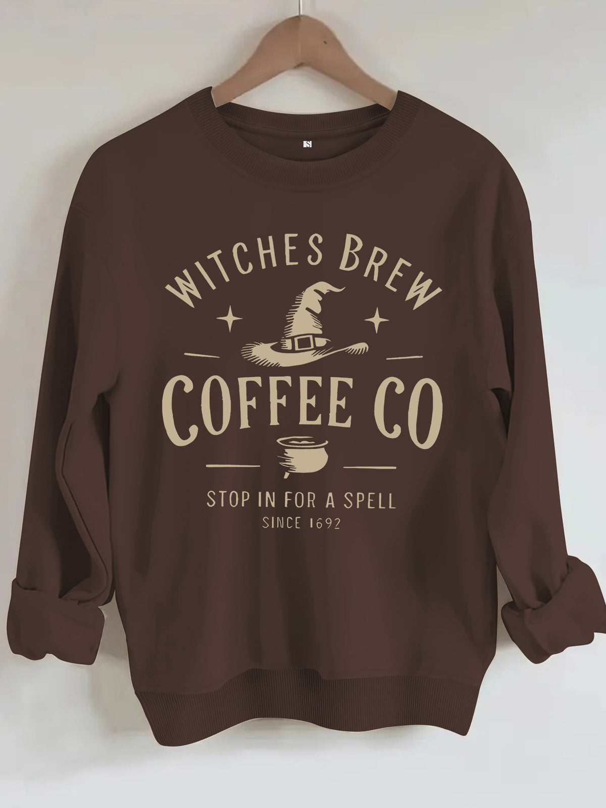 Witch's Brew Coffee Co. Halloween Graphic Sweatshirt - Casual Crewneck Pullover from Mish Mash Market
