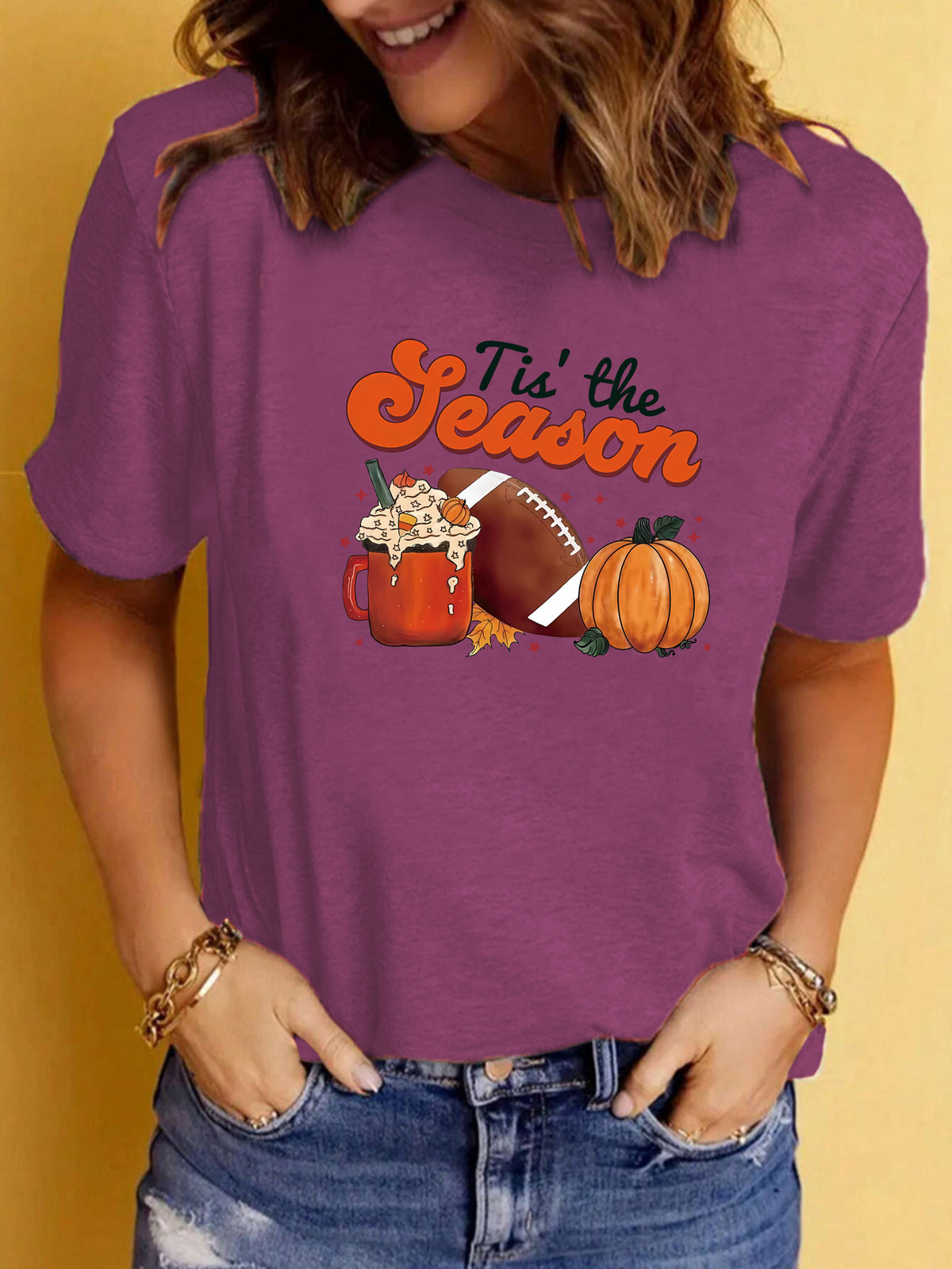 Tis the Season Halloween Printed Round Neck Short Sleeve T-Shirt from Mish Mash Market