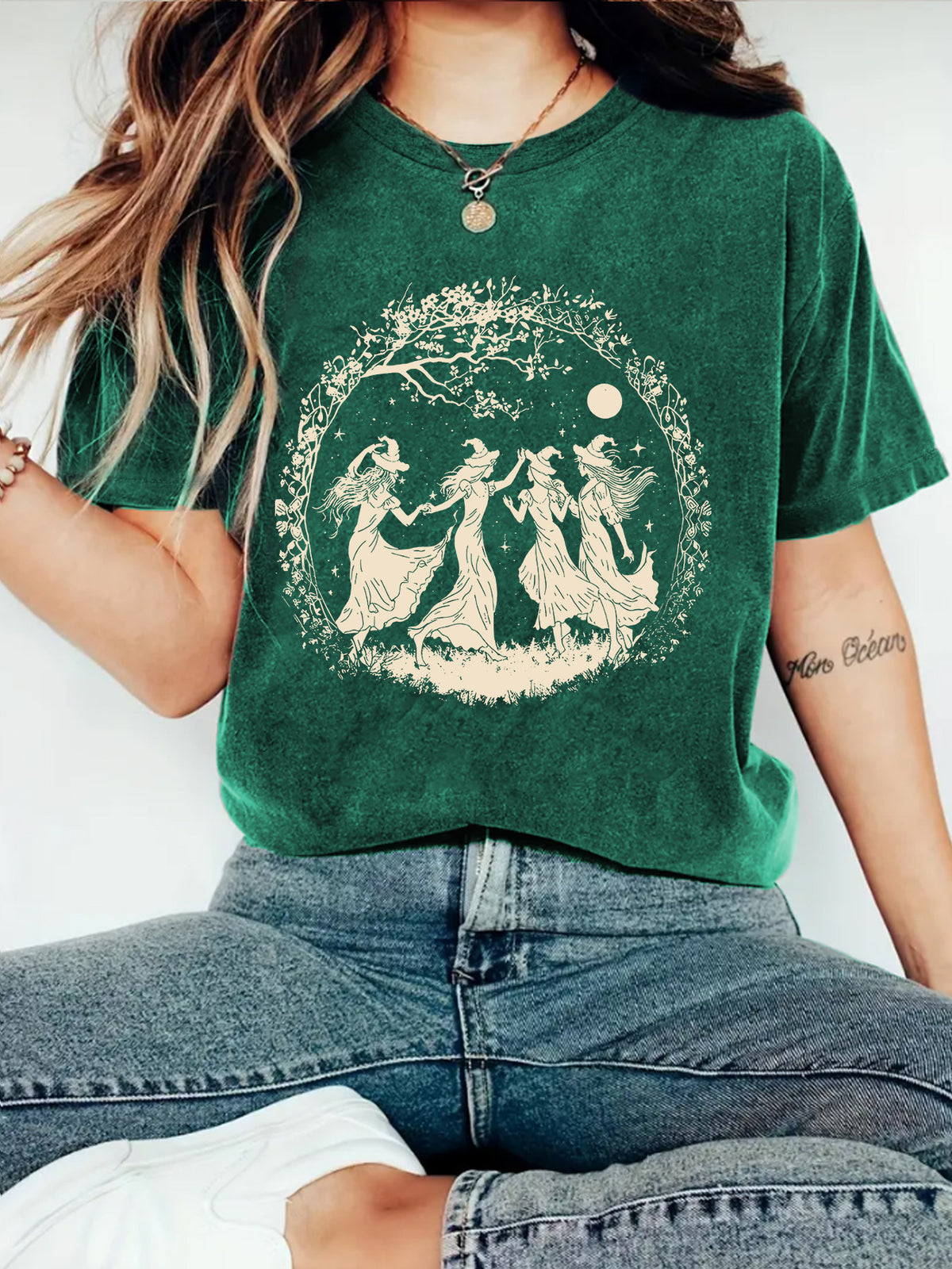 Women's Halloween Dancing Witches Graphic T-Shirt from Mish Mash Market