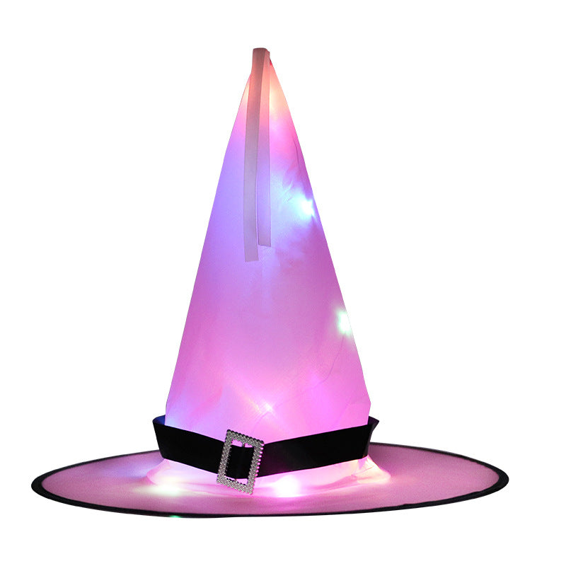 Hanging LED Light-Up Witch Hat Outdoor Halloween Decoration from Mish Mash Market