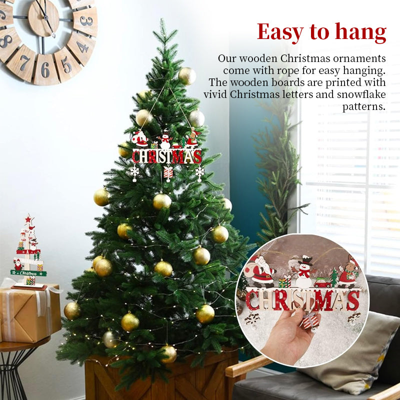 Handcrafted Wooden Folding Christmas Tree Wall Hanging Ornament from Mish Mash Market
