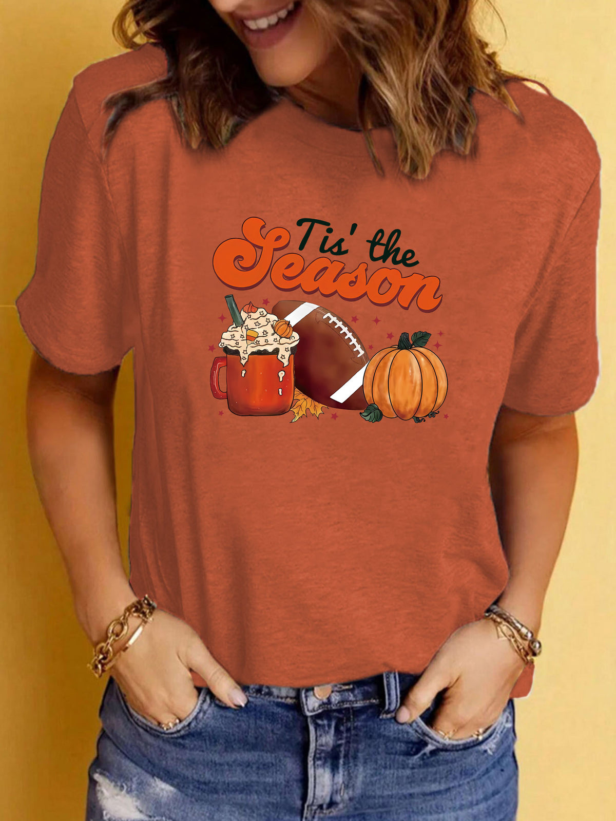 Tis the Season Halloween Printed Round Neck Short Sleeve T-Shirt from Mish Mash Market