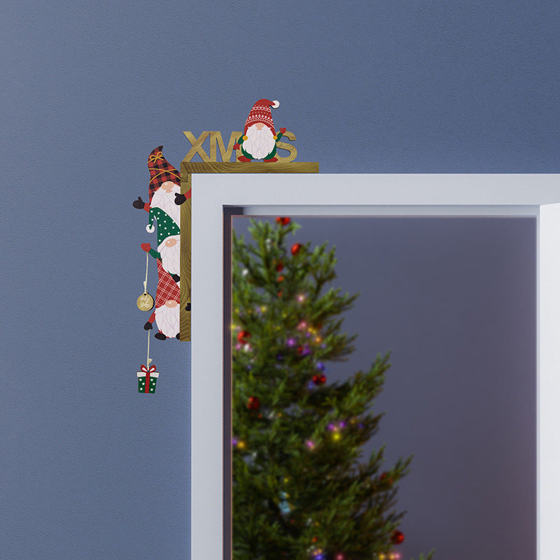 Wooden Christmas Door Frame Decoration