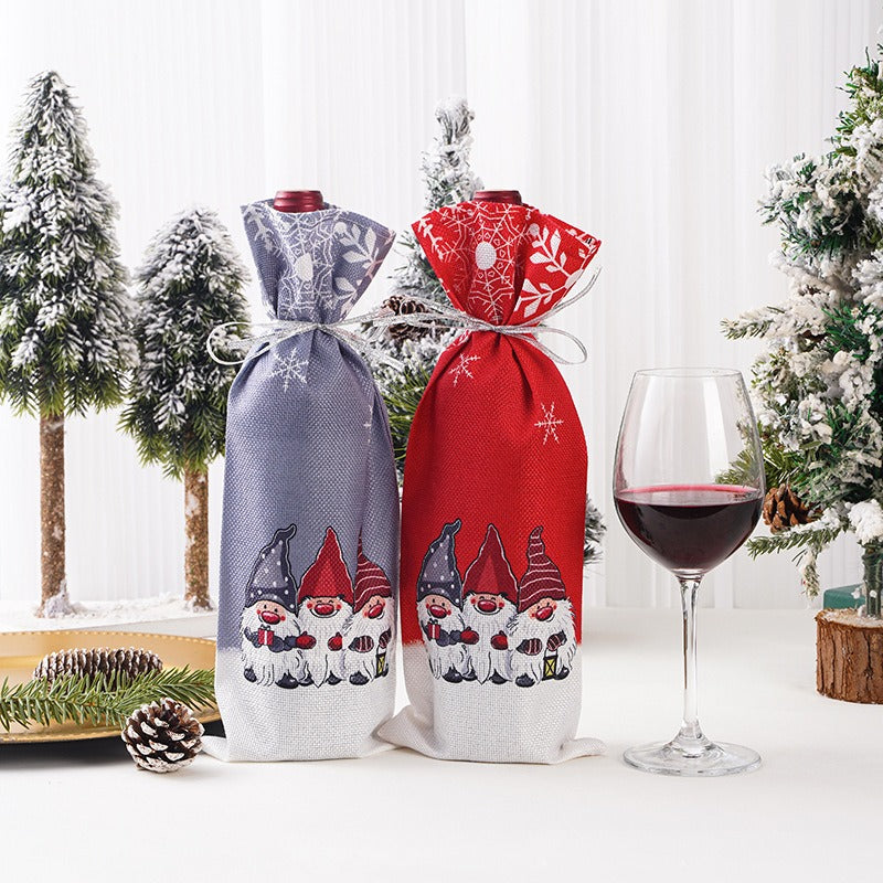 Christmas Gnome Wine Bottle Covers