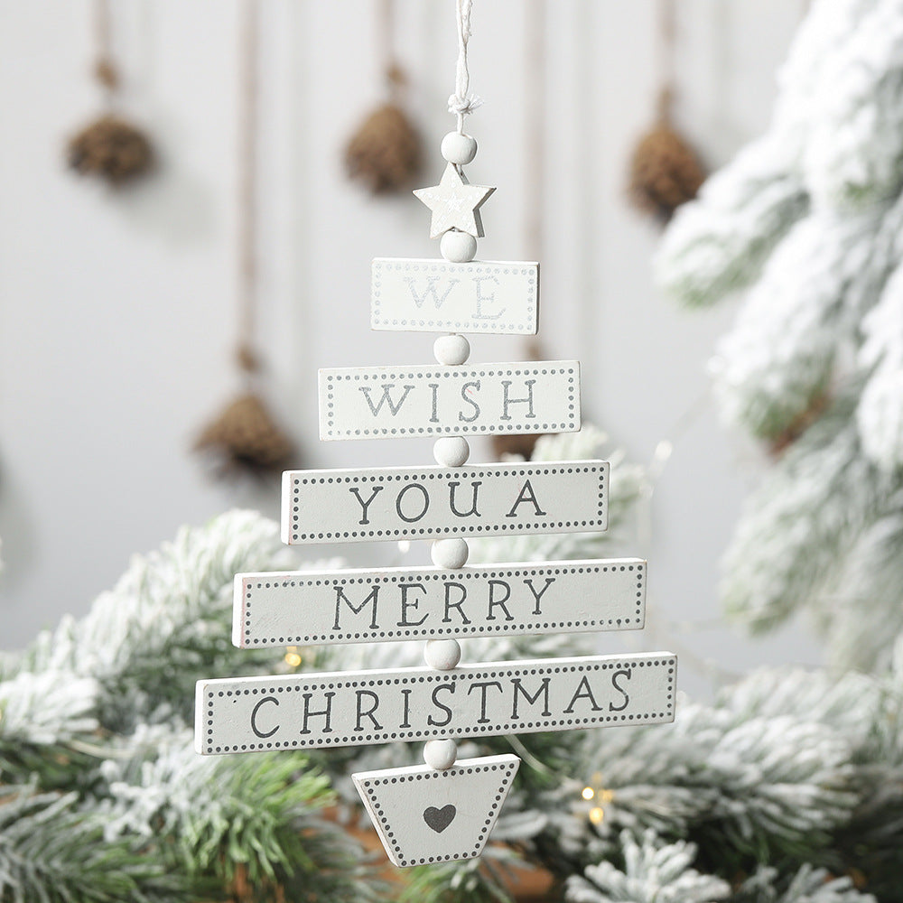 "WE WISH YOU A MERRY CHRISTMAS" Wood Hanging Sign