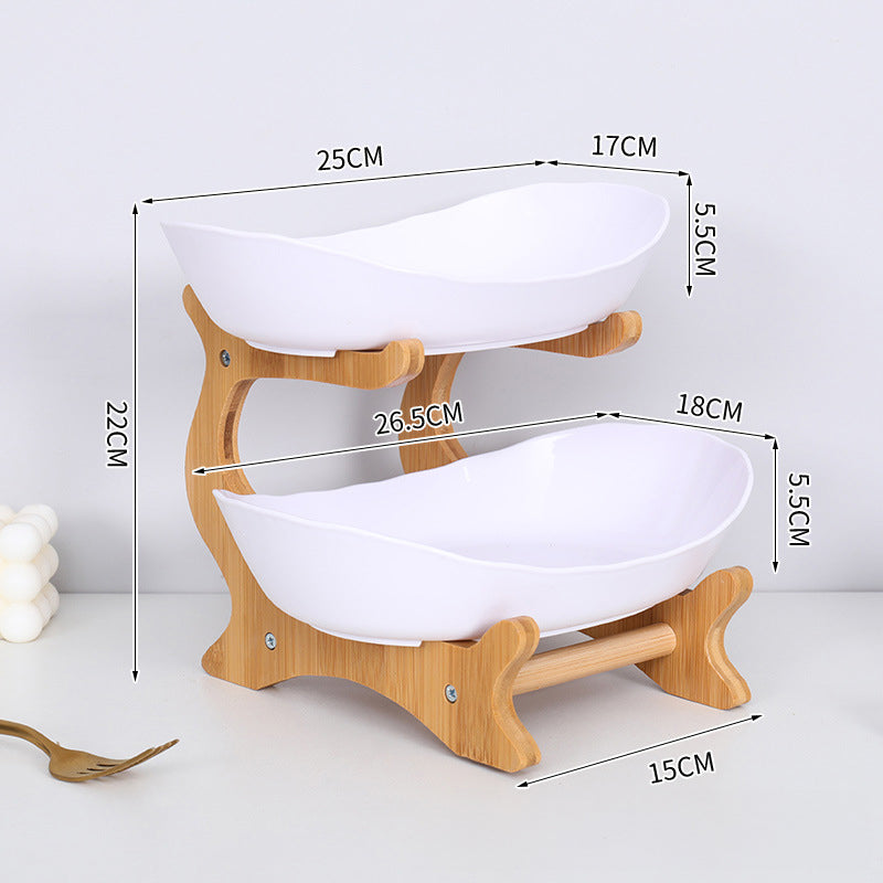 2-Tier Bamboo Fruit Stand with Bowls from Mish Mash Market