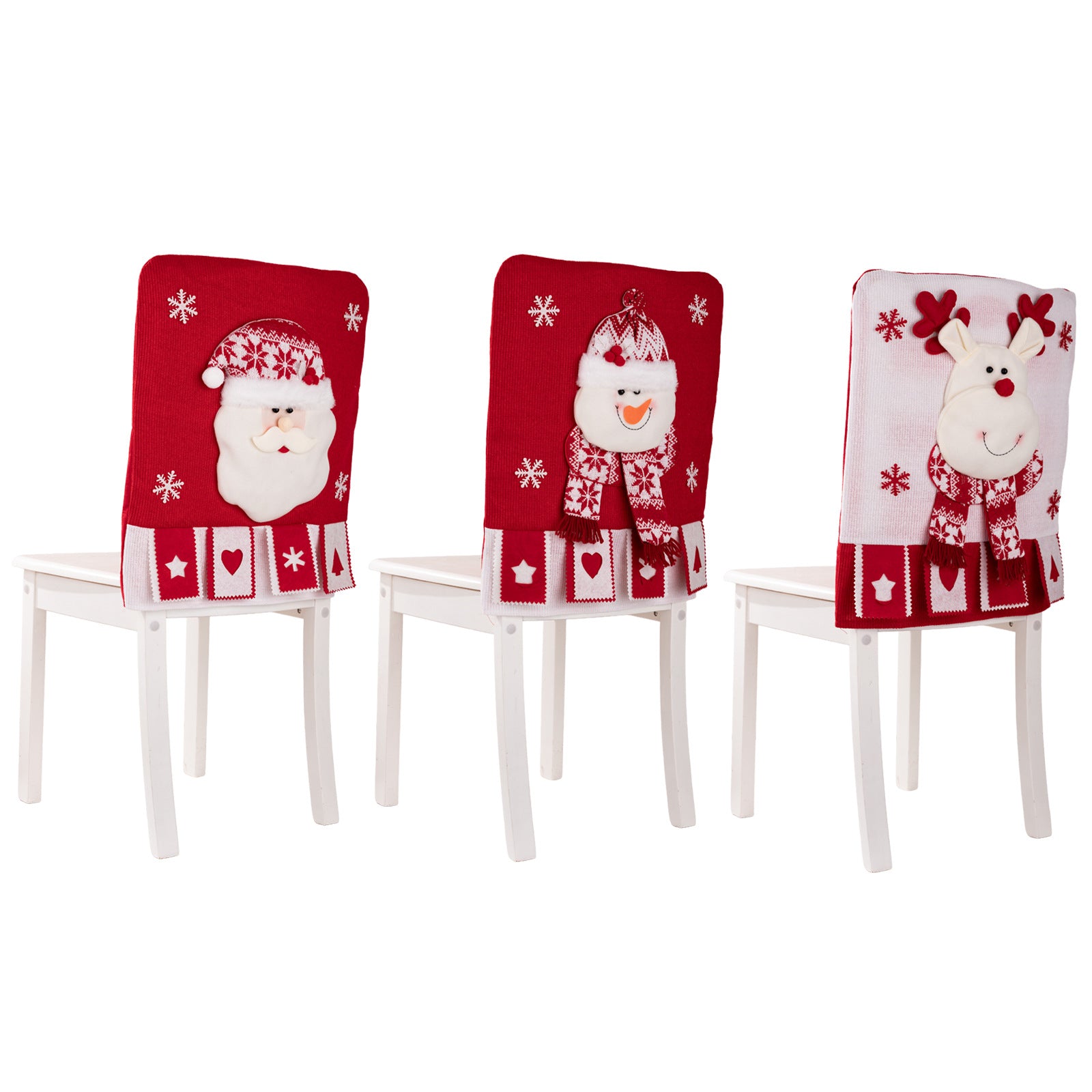 Christmas Fabric 3D Santa Claus Chair Cover with Head