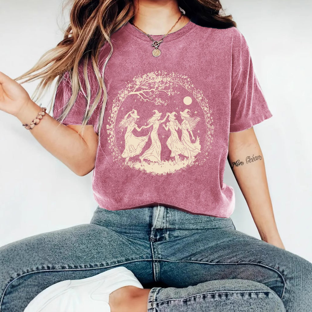 Women's Halloween Dancing Witches Graphic T-Shirt from Mish Mash Market
