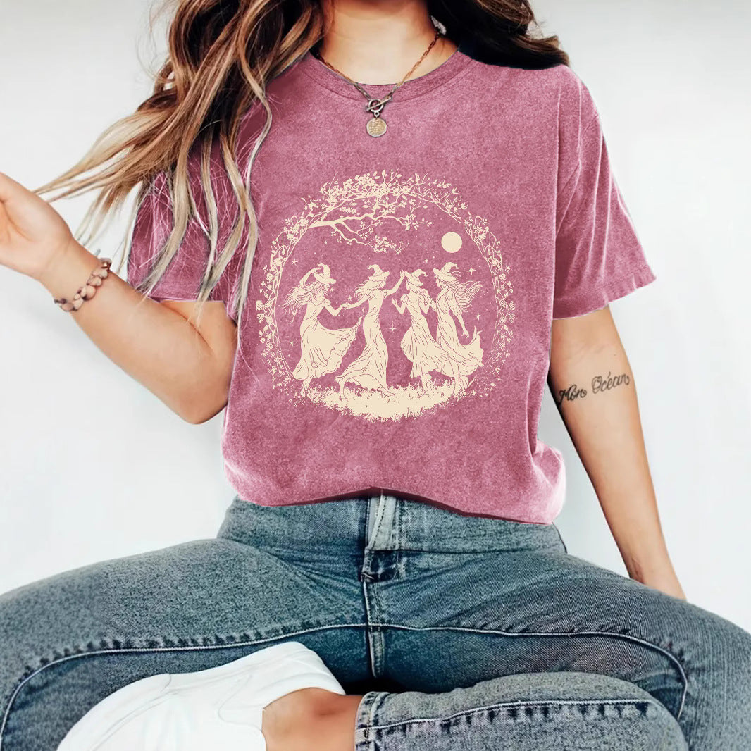 Women's Halloween Dancing Witches Graphic T-Shirt from Mish Mash Market
