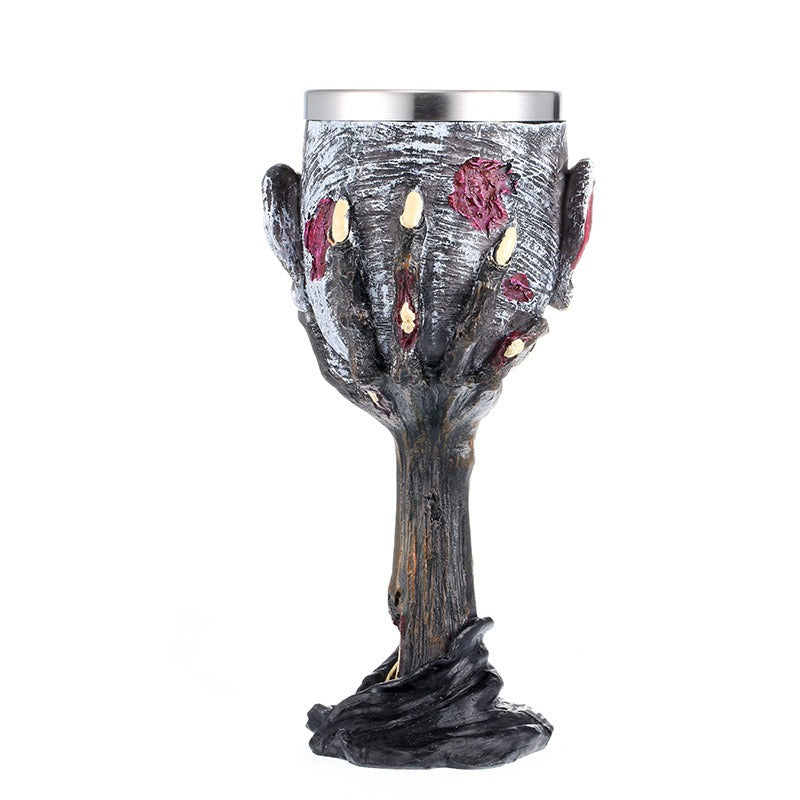 Halloween Zombie Gothic Resin Stainless Steel Goblet from Mish Mash Market