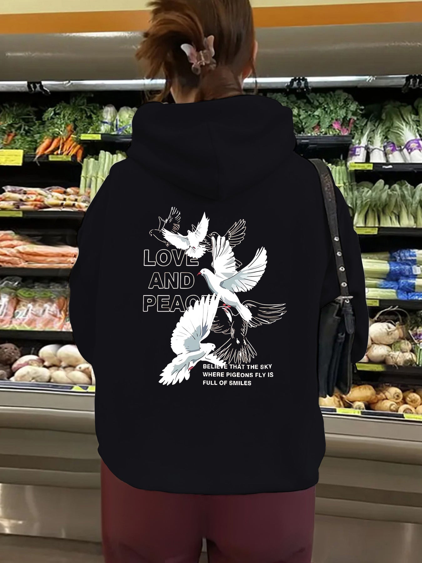 Women’s Peace Love Unity Printed Pullover – Casual Long Sleeve Crew Neck Graphic Sweatshirt