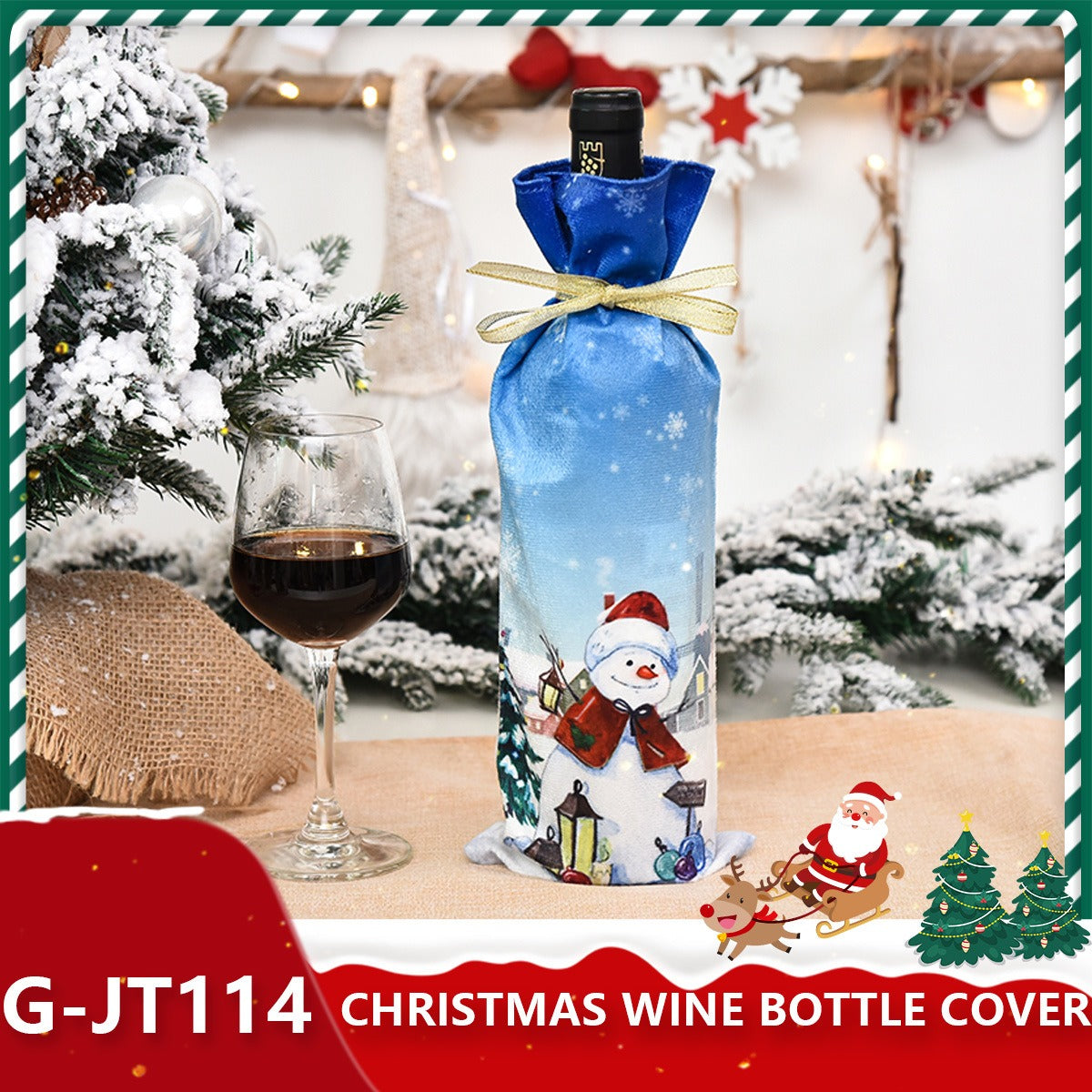 Festive Holiday Wine Bottle Gift Bags - Santa & Winter Themes from Mish Mash Market
