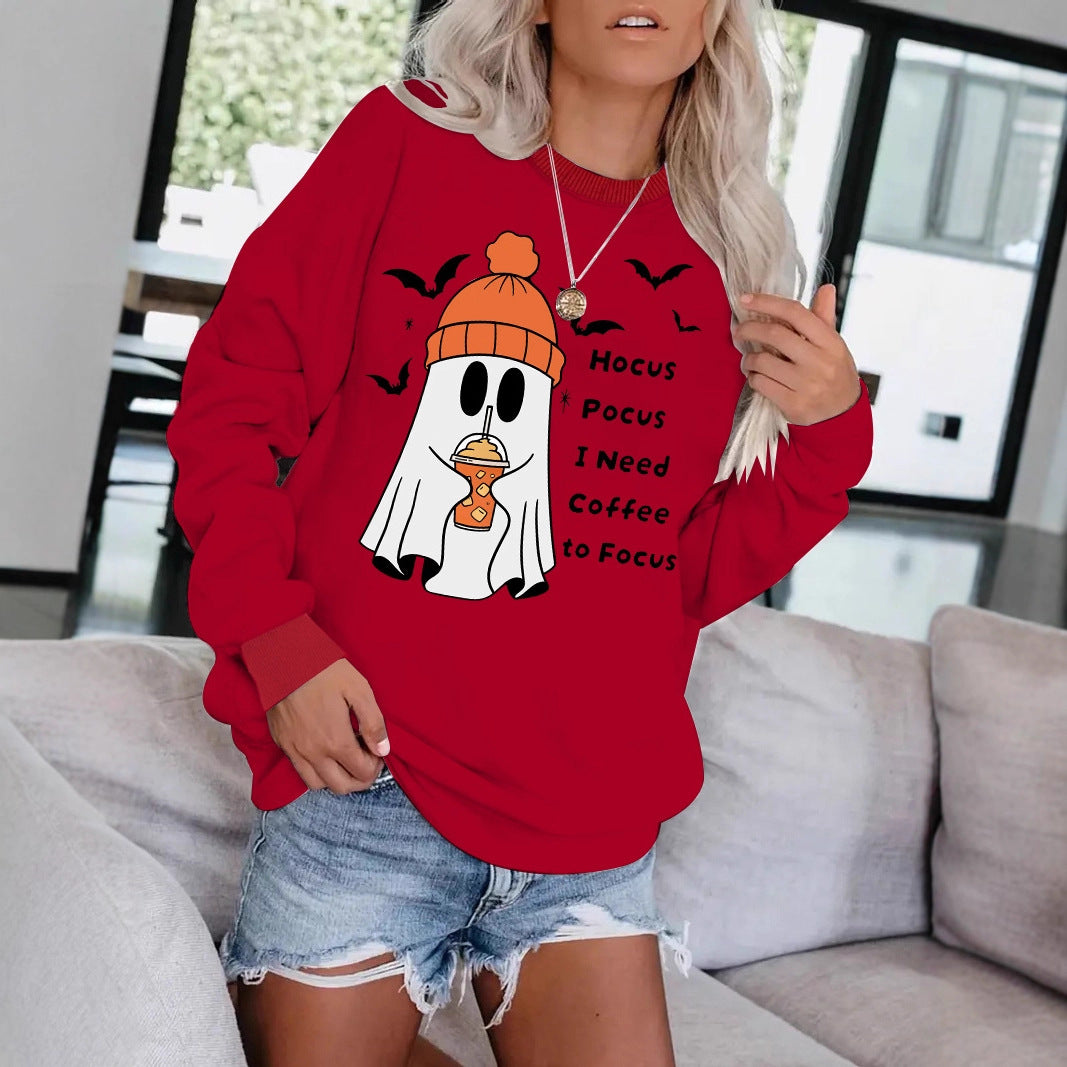 Halloween Ghost Hocus Pocus I Need Coffee to Focus Sweatshirt from Mish Mash Market