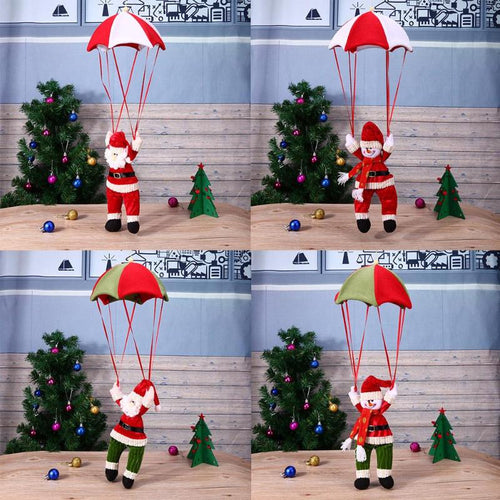 Christmas Santa Claus Snowman Parachute Hanging Ornaments from Mish Mash Market