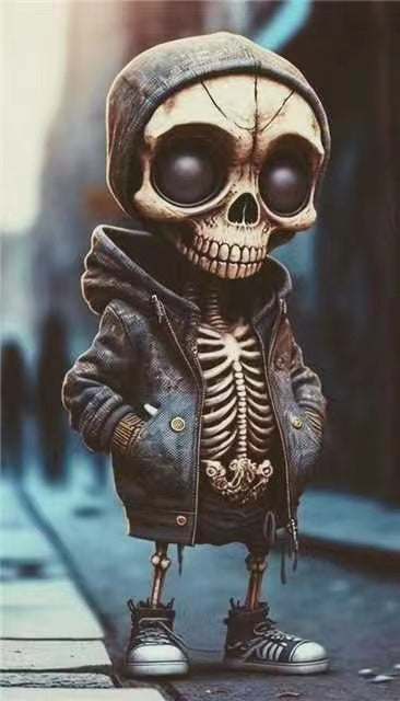 Cool Skeleton Figurine - Halloween Resin Tabletop Decor from Mish Mash Market