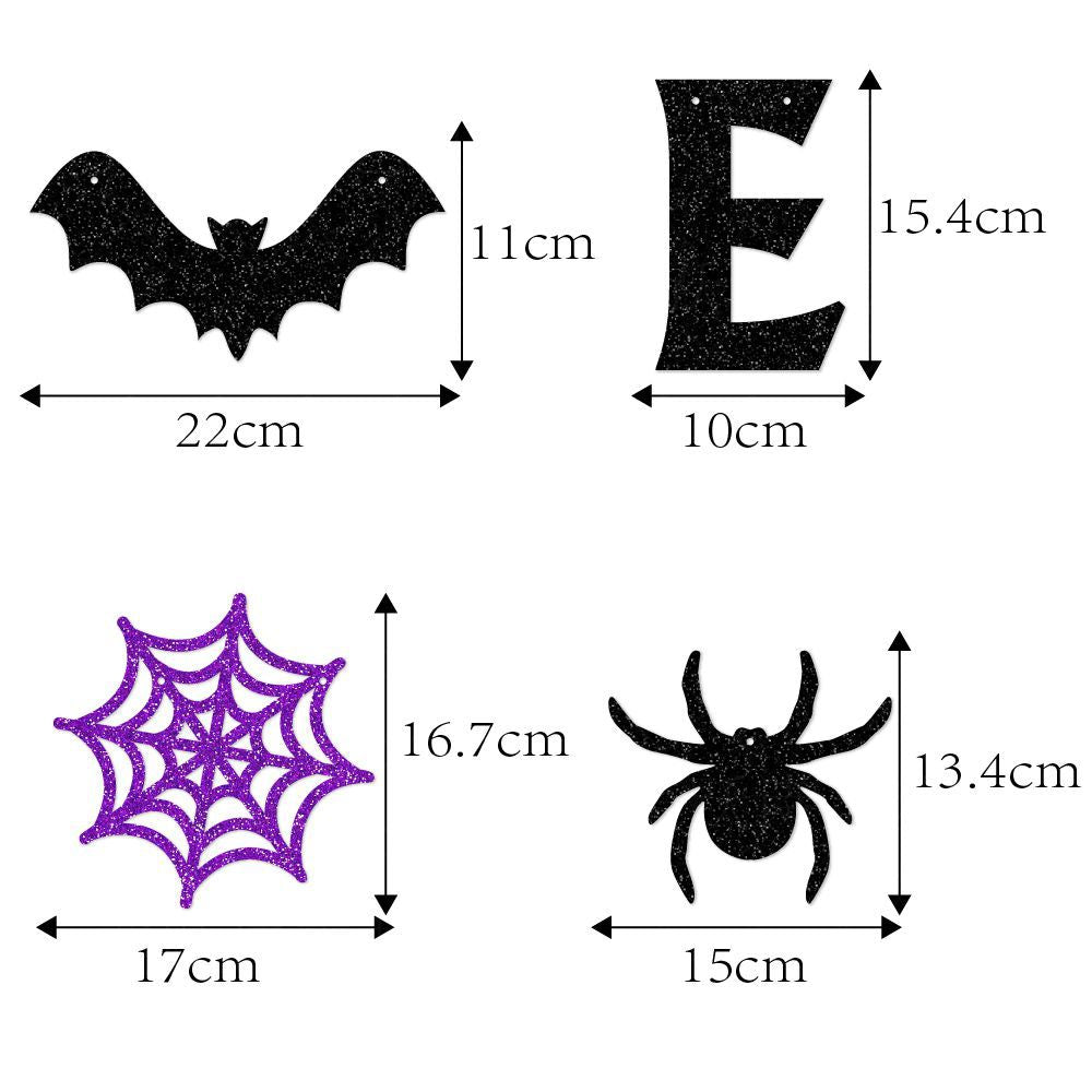 Halloween Bat & Spider Garland Banner Set