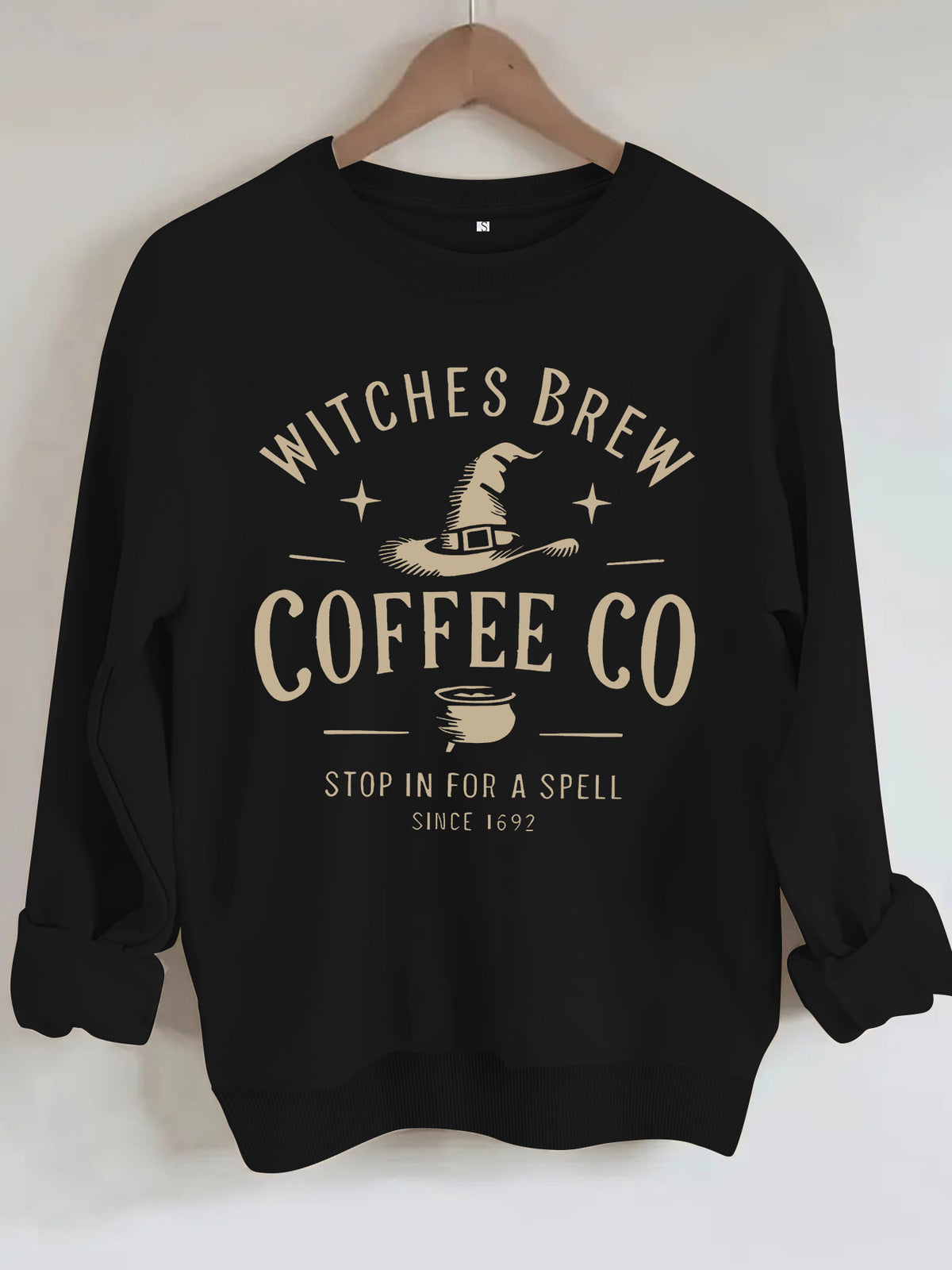 Witch's Brew Coffee Co. Halloween Graphic Sweatshirt - Casual Crewneck Pullover from Mish Mash Market