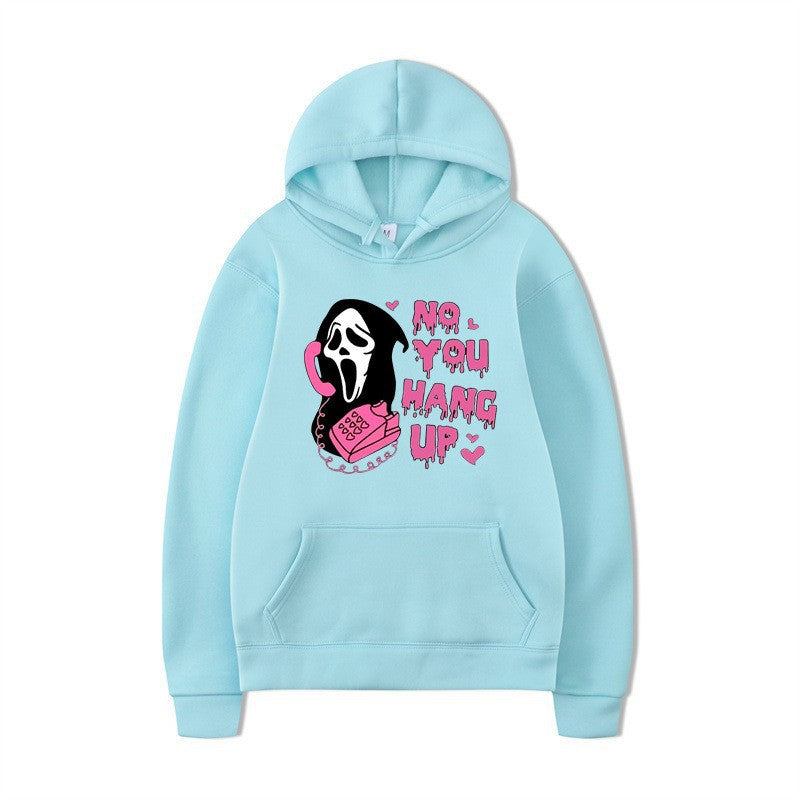 Halloween Ghost Graphic Loose Fit Hoodie – Casual Unisex Long Sleeve Sweatshirt from Mish Mash Market