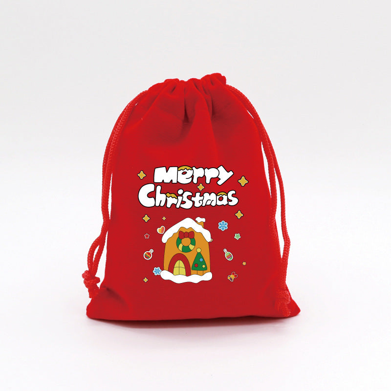 Red Velvet Christmas Drawstring Gift Bag from Mish Mash Market
