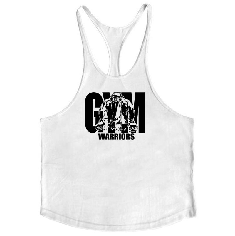 Men's Deep Cut Stringer Gym Tank Top - Cotton Bodybuilding Fitness Vest from Mish Mash Market