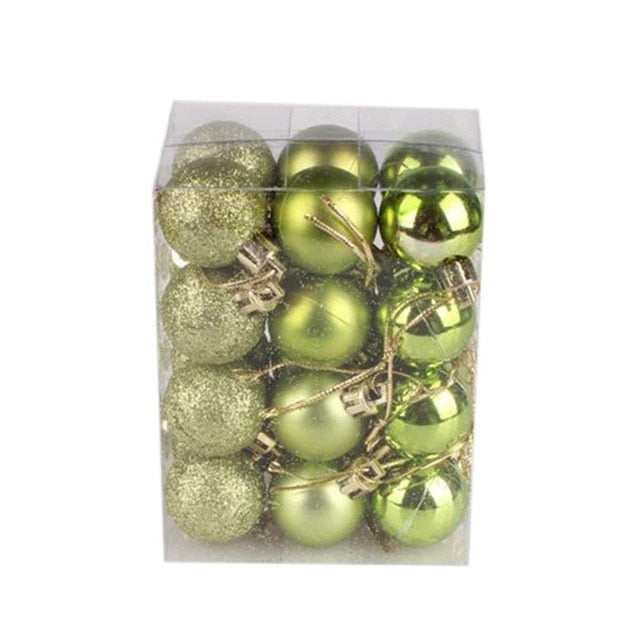 24pcs/lot 30mm / 1.2in Christmas Tree Ball Ornaments