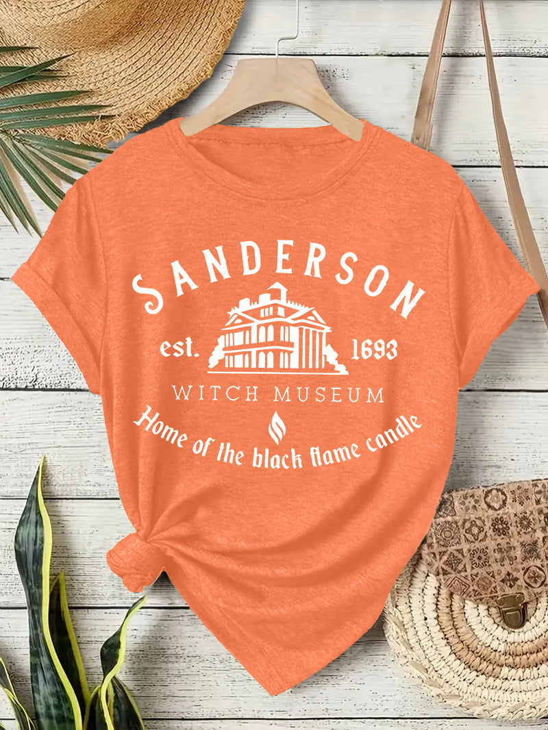 Sanderson Witch Museum Graphic T-Shirt - Halloween Short Sleeve Crewneck Top from Mish Mash Market