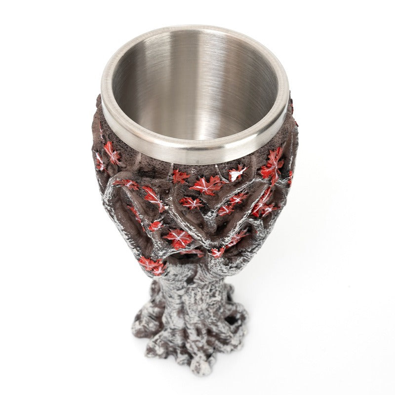 Gothic Tree & Crimson Leaf Skeleton Goblet from Mish Mash Market