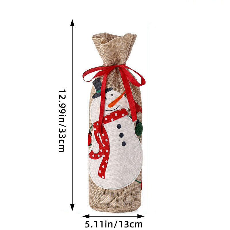 Linen Christmas Wine Bottle Covers from Mish Mash Market