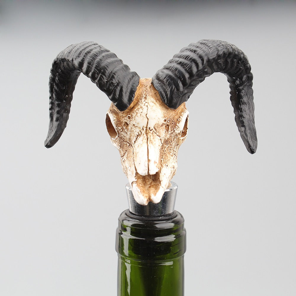 Antelope horn skull wine cork red wine bottle ornament from Mish Mash Market