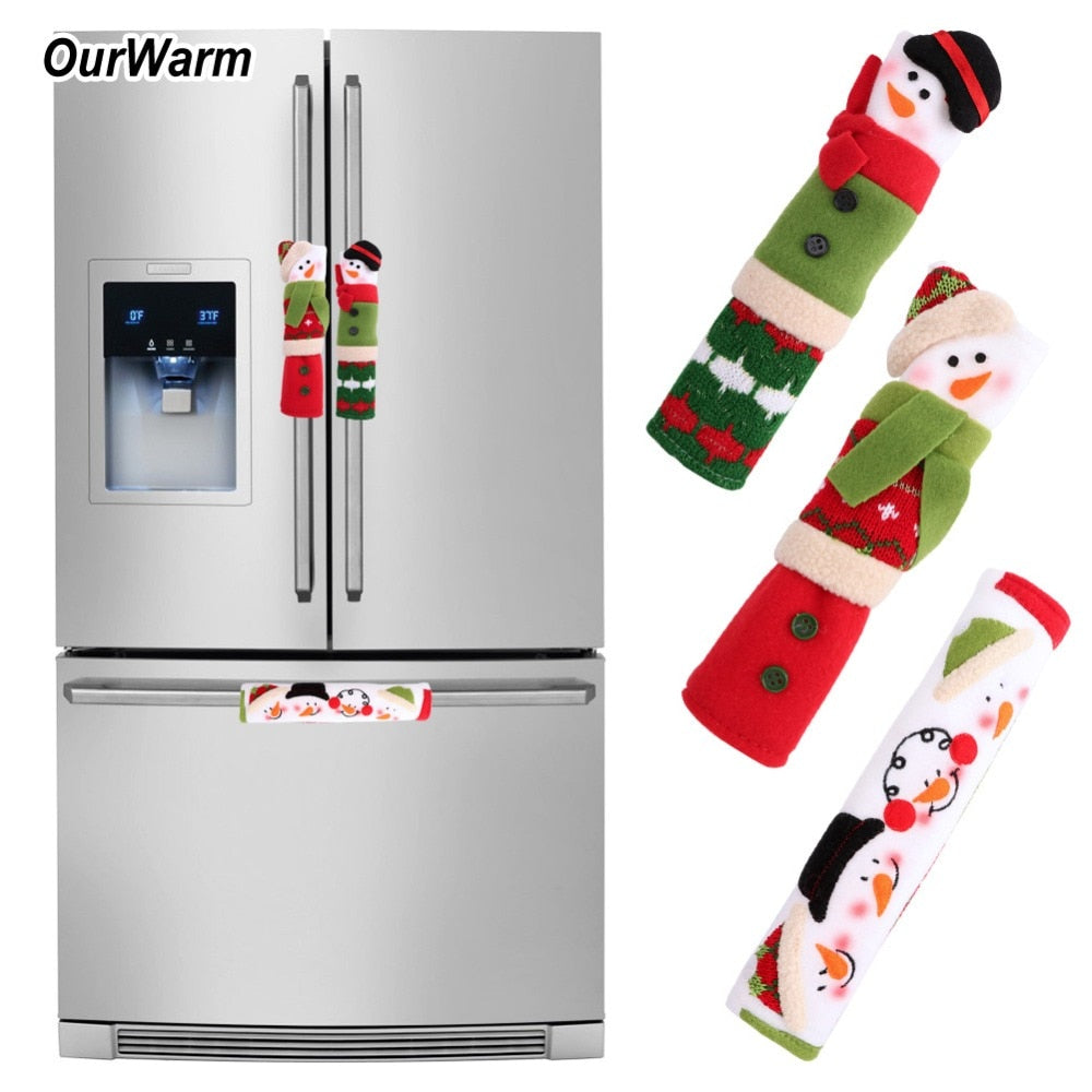 OurWarm 3-Piece Snowman Christmas Appliance Handle Covers from Mish Mash Market