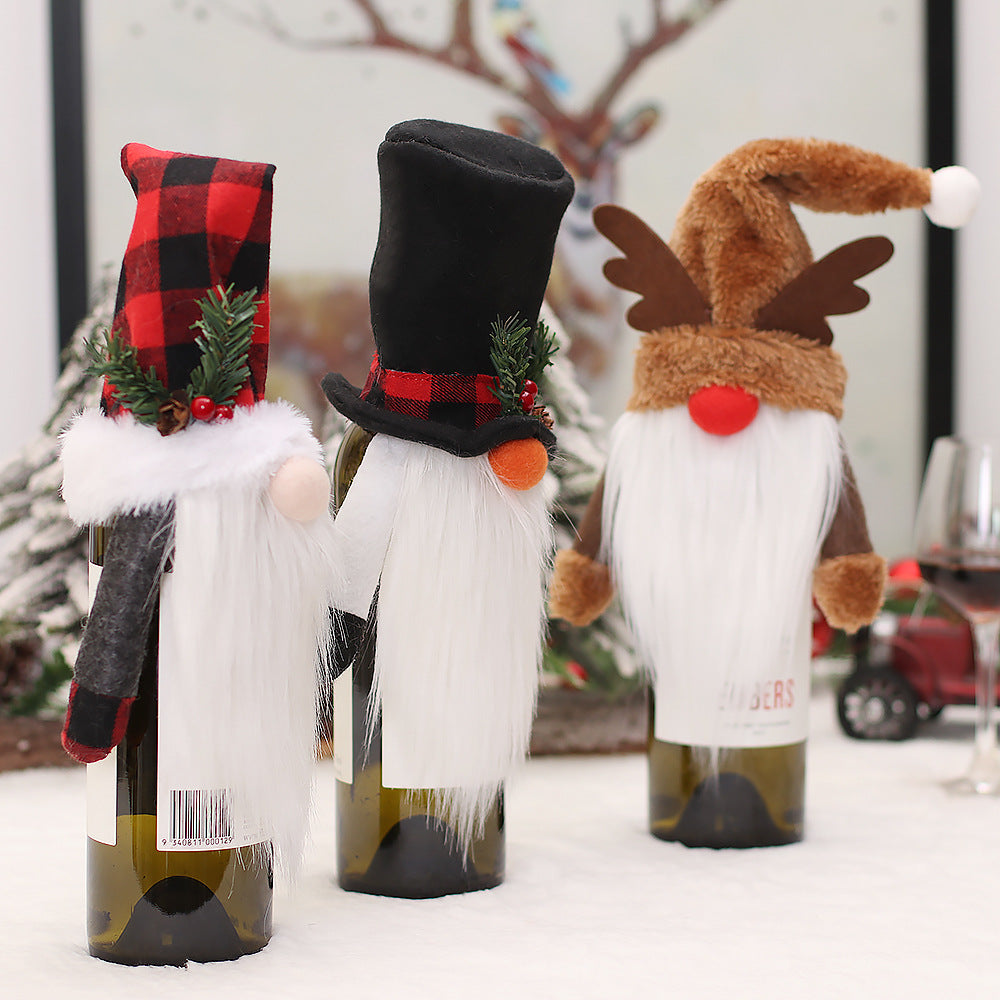 Christmas Gnome Wine Bottle Cover