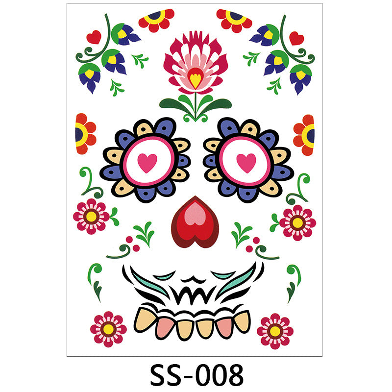 Day of the Dead Halloween Face Tattoo Stickers from Mish Mash Market