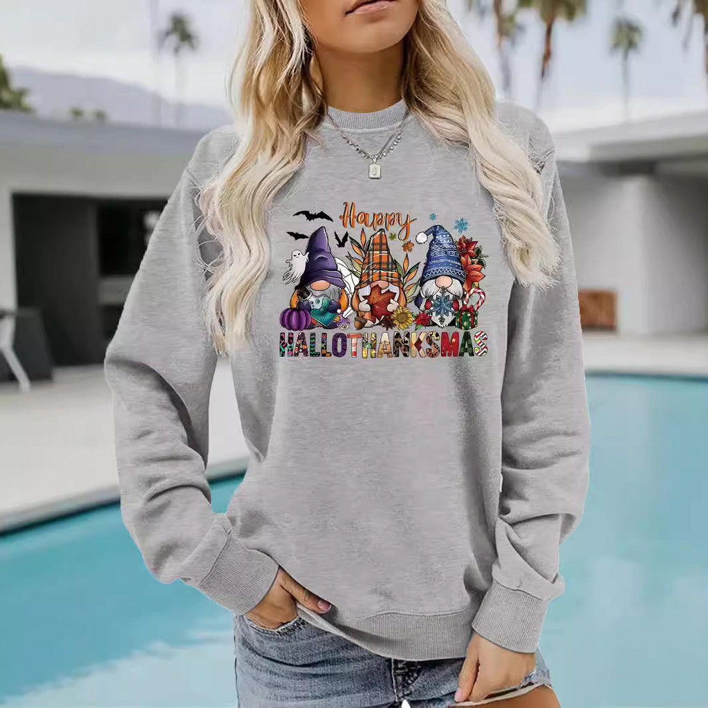 Happy Hallothanksmas Gnome Seasonal Graphic Sweatshirt from Mish Mash Market