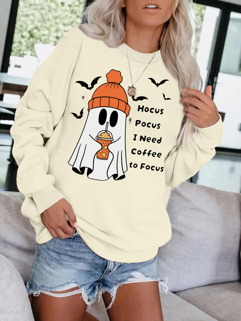Halloween Ghost Hocus Pocus I Need Coffee to Focus Sweatshirt from Mish Mash Market