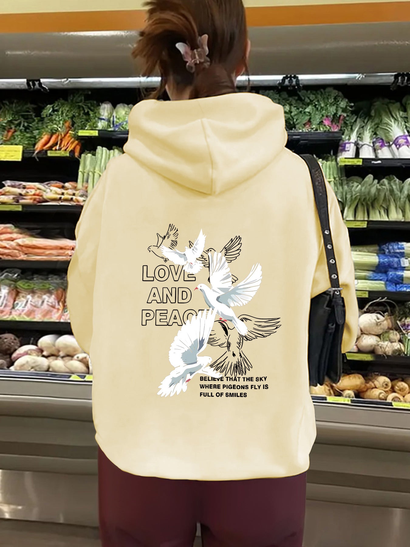 Women’s Peace Love Unity Printed Pullover – Casual Long Sleeve Crew Neck Graphic Sweatshirt